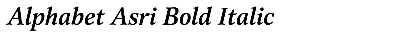Alphabet Asri Bold Italic